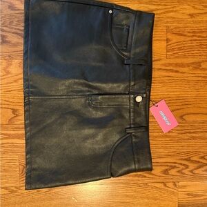 Black Faux Leather Mini Skirt